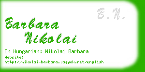 barbara nikolai business card